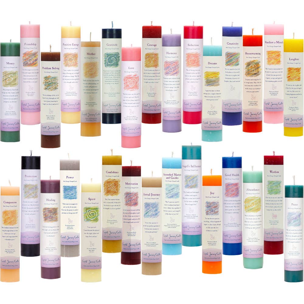 Reiki Herbal Pillar Candle Crystal Journey Sampler