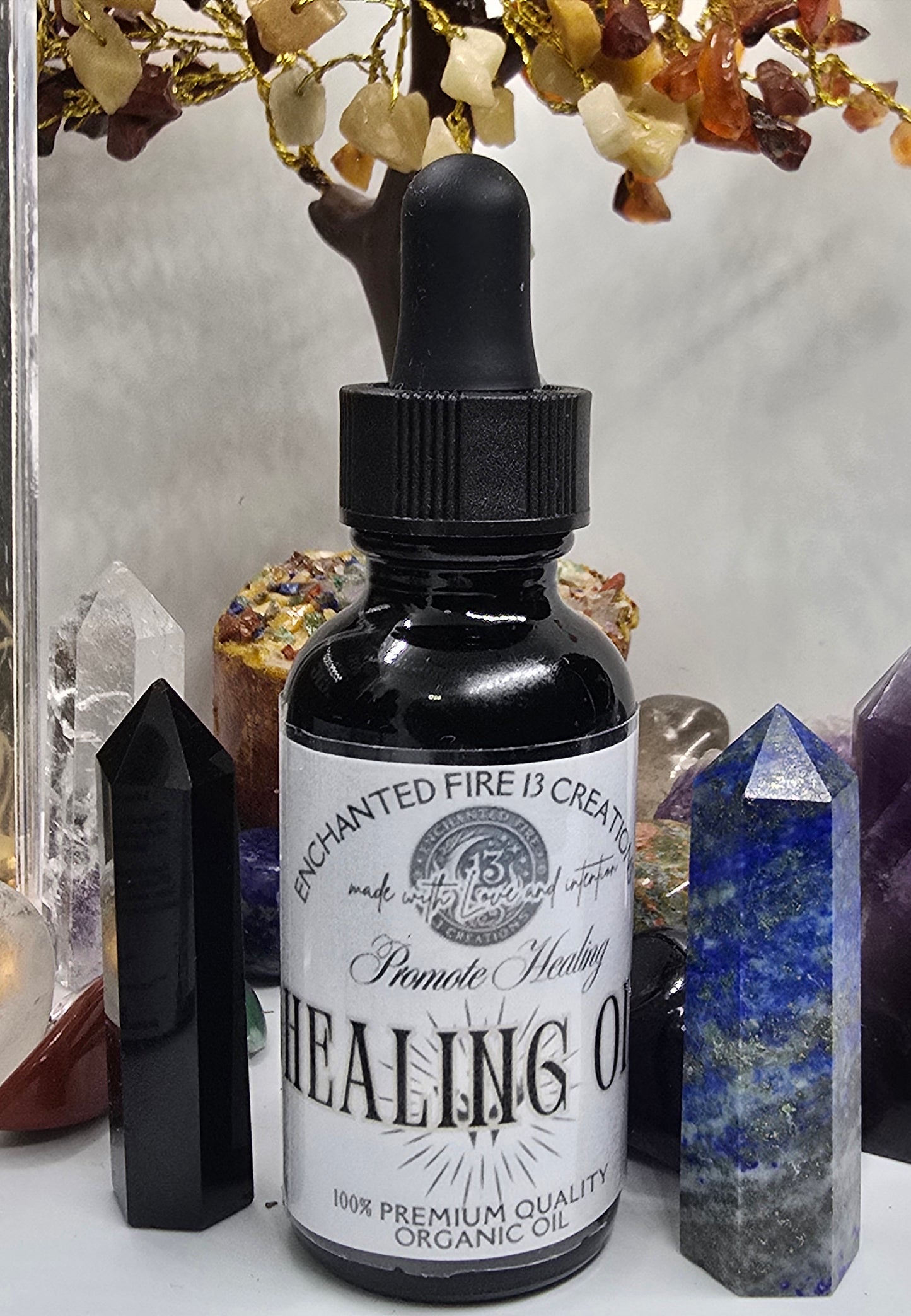 HEALIX Enchanted Botanical and Crystal Infused Oil – Holistic Self-Care and Skin Ritual