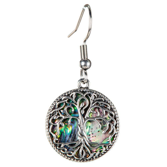 ABALONE SHELL TREE OF LIFE EARRINGS