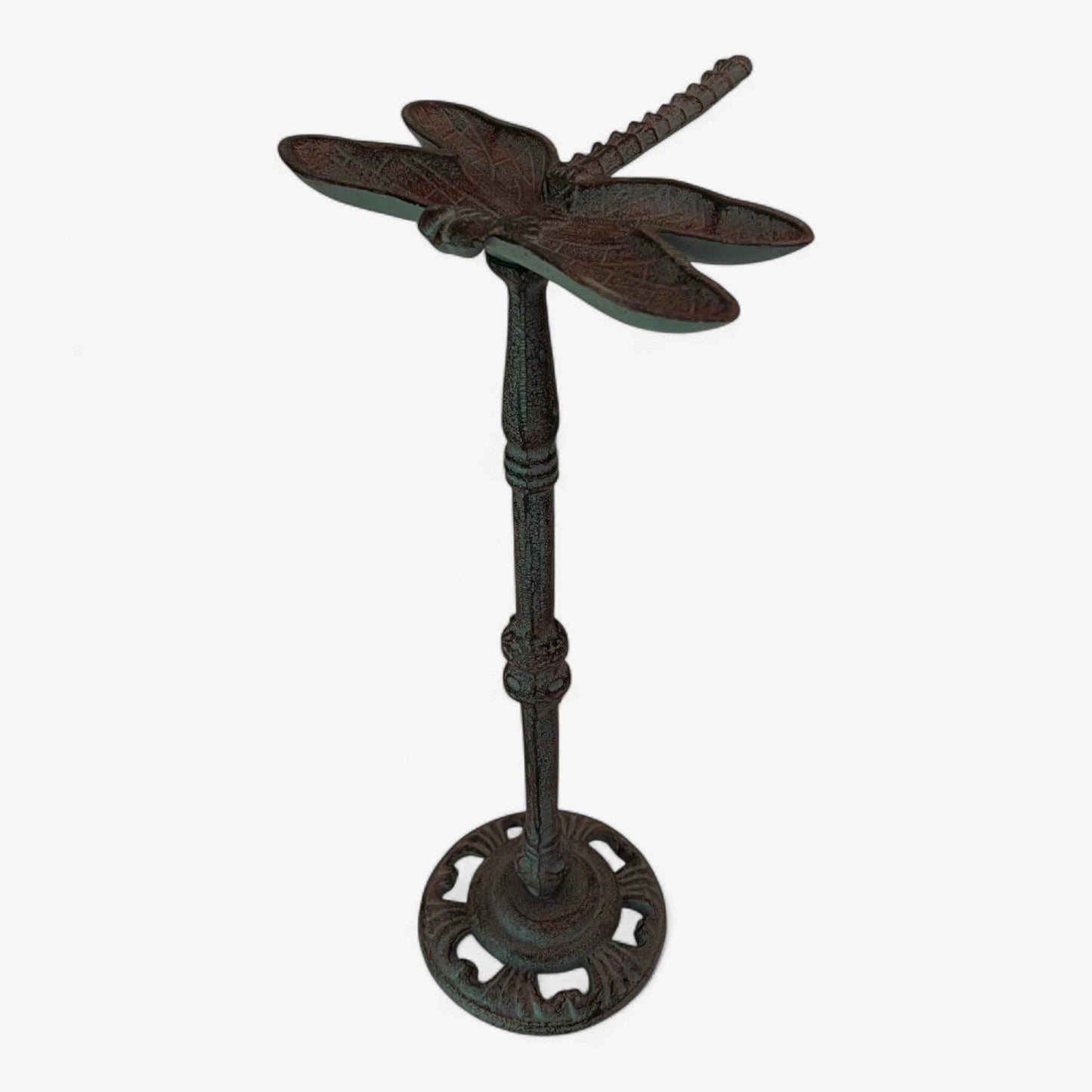 Dragonfly Bird Feeder, Cast Iron Pedestal for Patio or Garden
