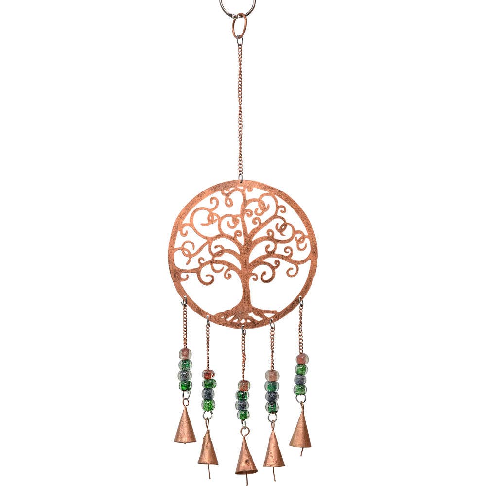 Brass Bell Chime Large - Copper Metal Tree of Life (Each)