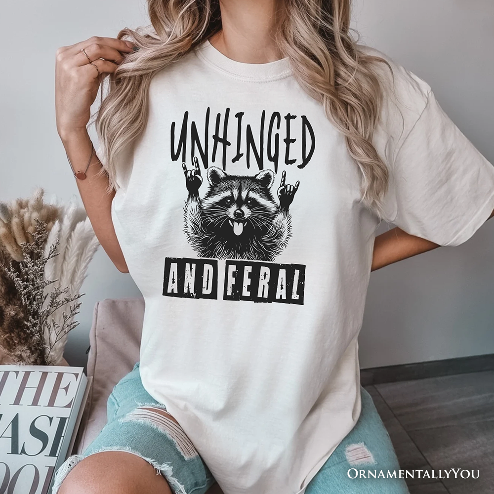 Unhinged and Feral Raccoon T-Shirt, Funny Rock Hands Tee