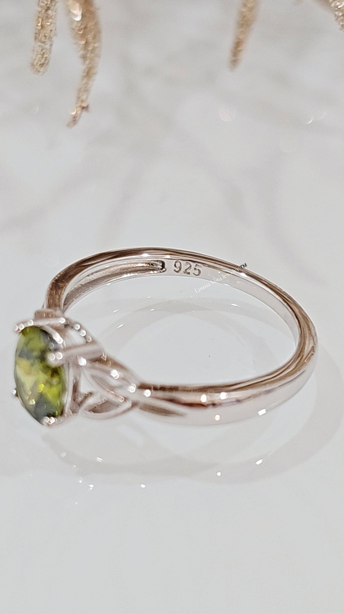 Sterling Silver Peridot Celtic Ring