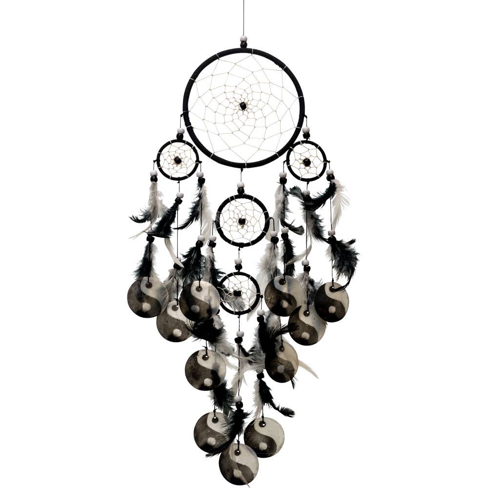 Dreamcatcher Black & White Yin Yang Shells (Each)