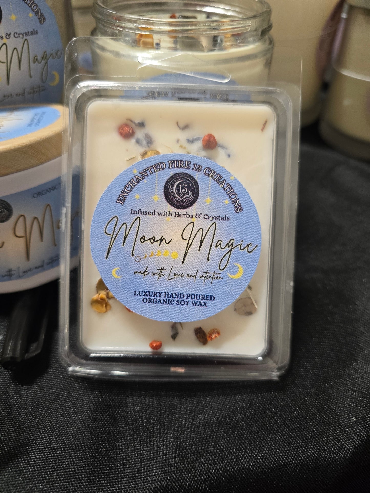 Wickless, Hand Poured, Organic, Soy, Candle~ Moon Magic