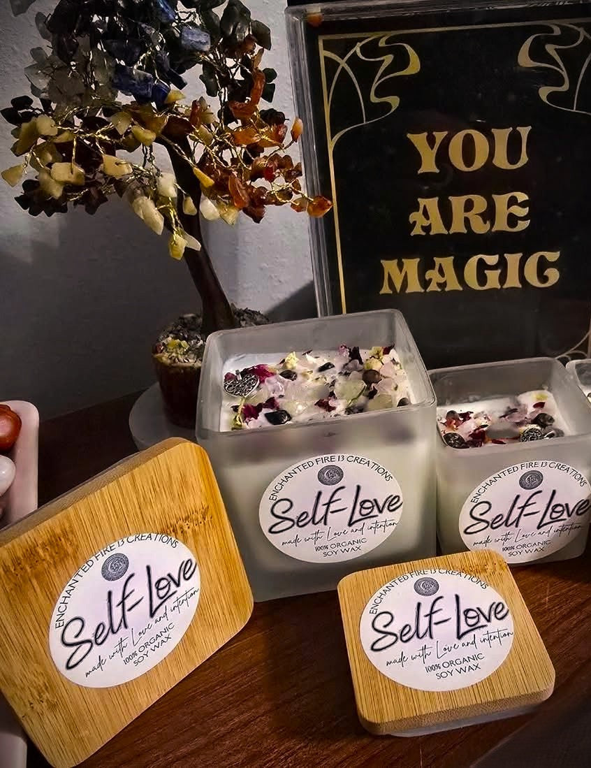 Wickless, Hand Poured, Organic, Soy, Candle~ Self-Love