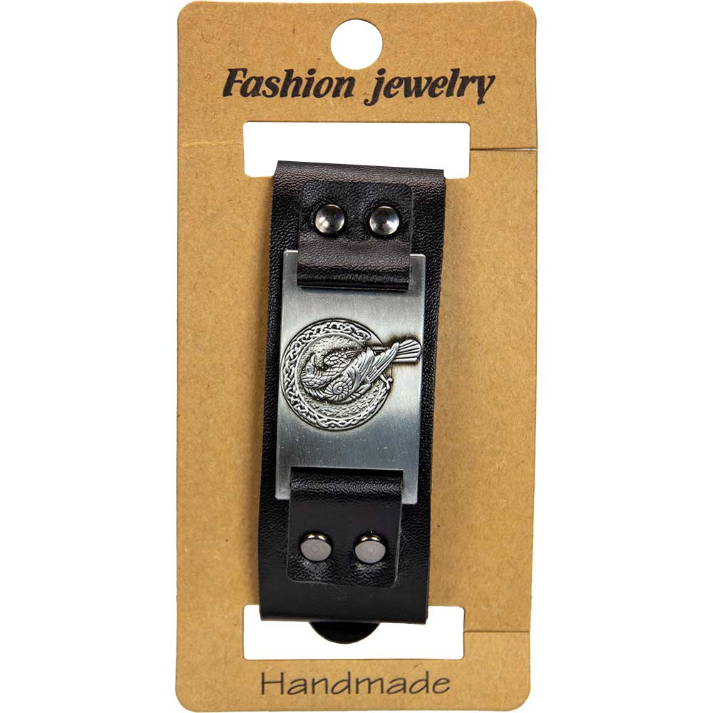 Vegan Leather Adjustable Bracelet - Raven Black (Each)