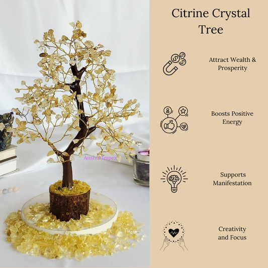 300 Chips Gemstone Tree | Citrine | Crystal Tree Of Life