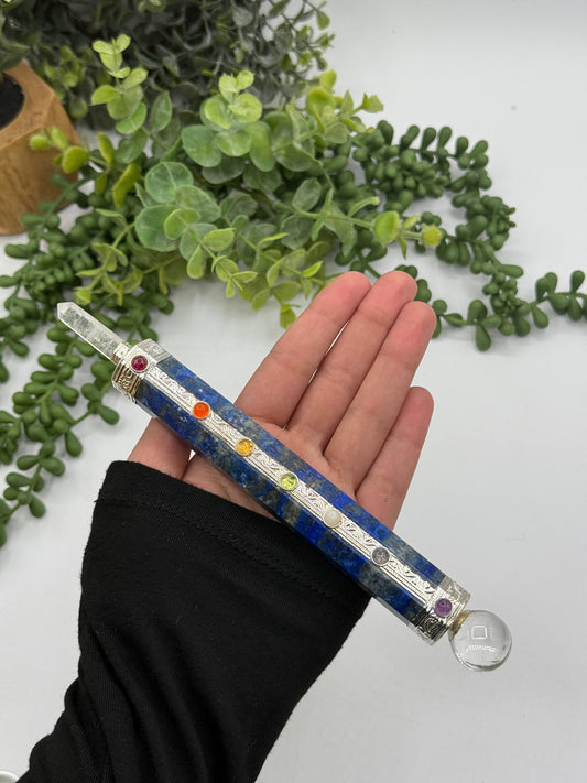 Lapis Lazuli Chakra Healing Wands with Clear Quartz Point