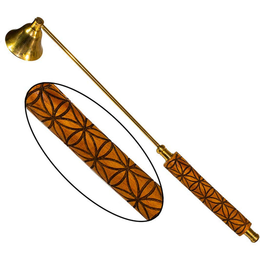 Candle Snuffer w/ Wood Handle - Flower of Life (Each)
