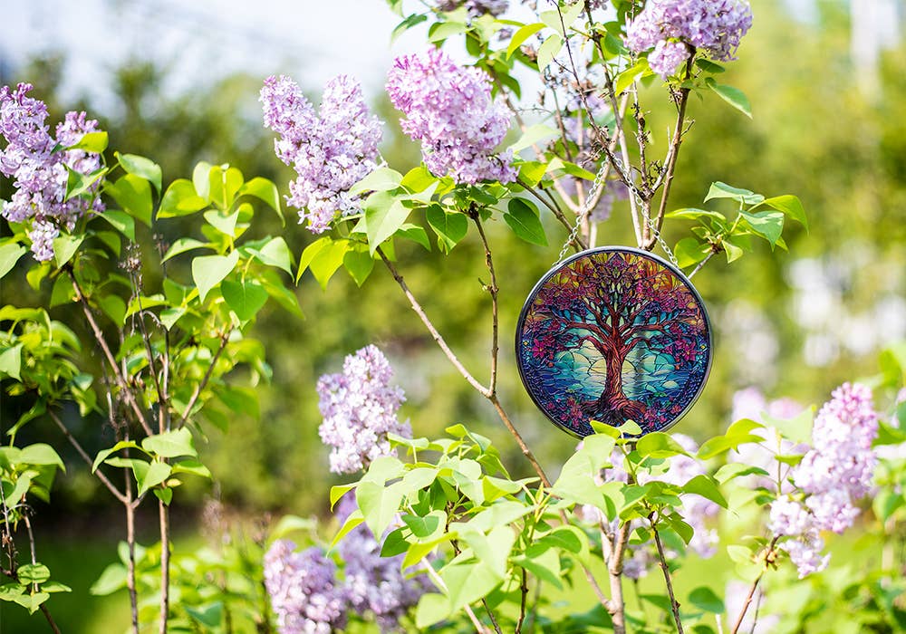 Glass Suncatcher 6in - Colorful Tree of Life (Each)