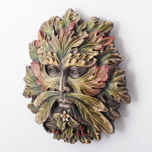 5 1/8 Inches Green Man Summer Solstice Wall Plaque