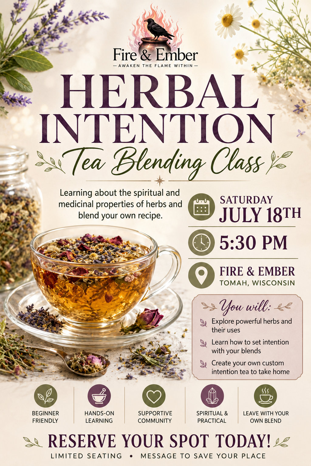 ☕ HERBAL INTENTION TEA BLENDING CLASS ☕🌿