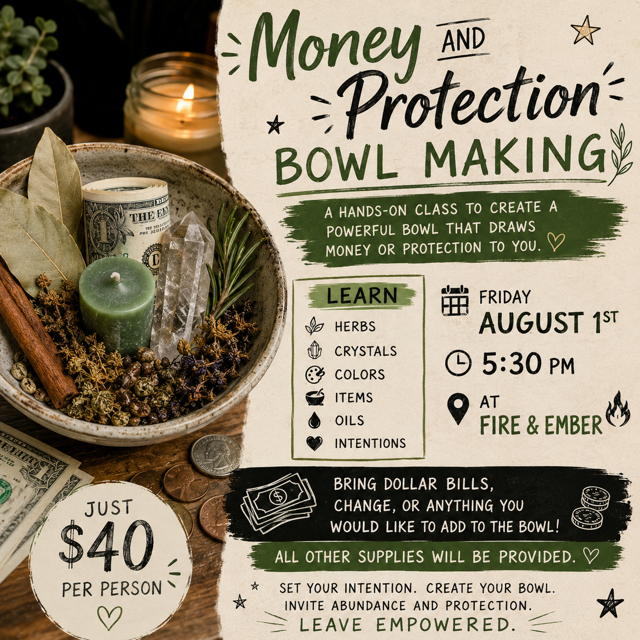 💰🛡️ Money & Protection Bowl Making Class 🛡️💰