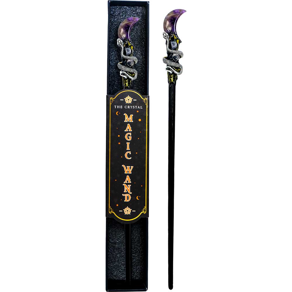 Magic Wand w/ Gift Box - Amethyst Moon & Snake (Each)