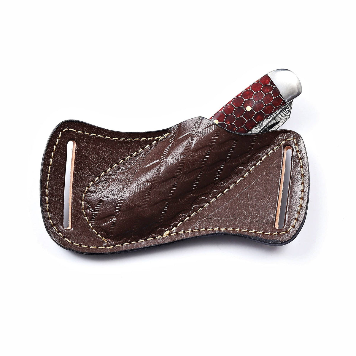 7.5' Handmade damascus pocket knife, Rancher's Choice