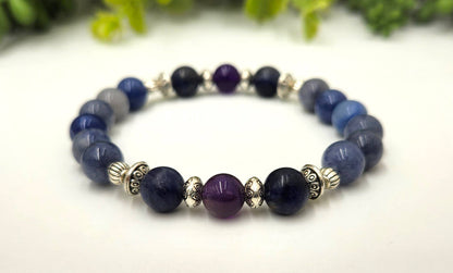 ANXIETY RELIEF - Blue Aventurine/Sodalite/Amethyst Bracelet