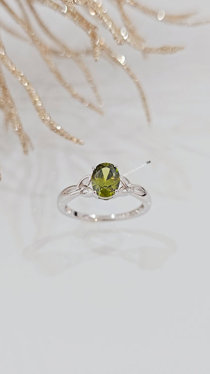 Sterling Silver Peridot Celtic Ring