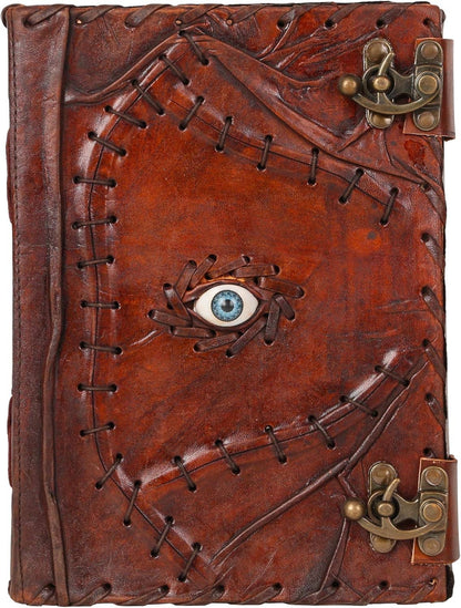 Hocus Pocus Spell Book – Handmade Leather Grimoire with Eye