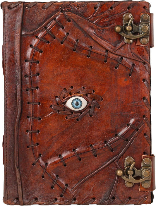 Hocus Pocus Spell Book – Handmade Leather Grimoire with Eye