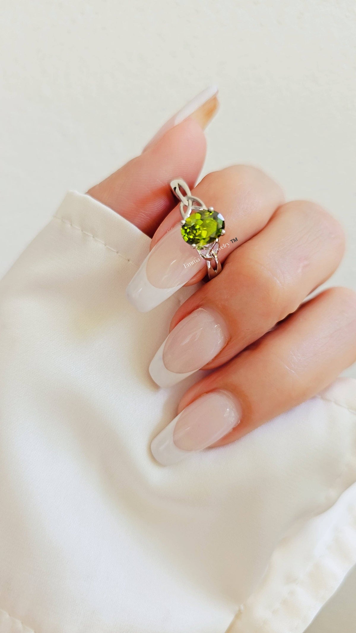 Sterling Silver Peridot Celtic Ring