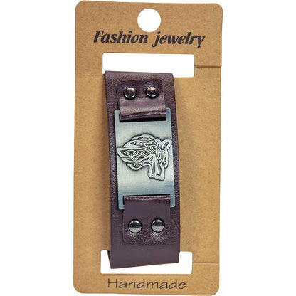 Vegan Leather Adjustable Bracelet - Wolf Brown (Each)