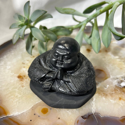 Shungite Figurine Chinese Buddha