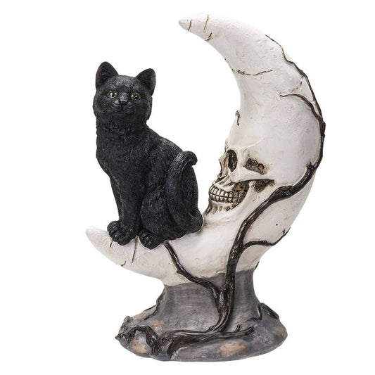 Black Cat on Moon Skull