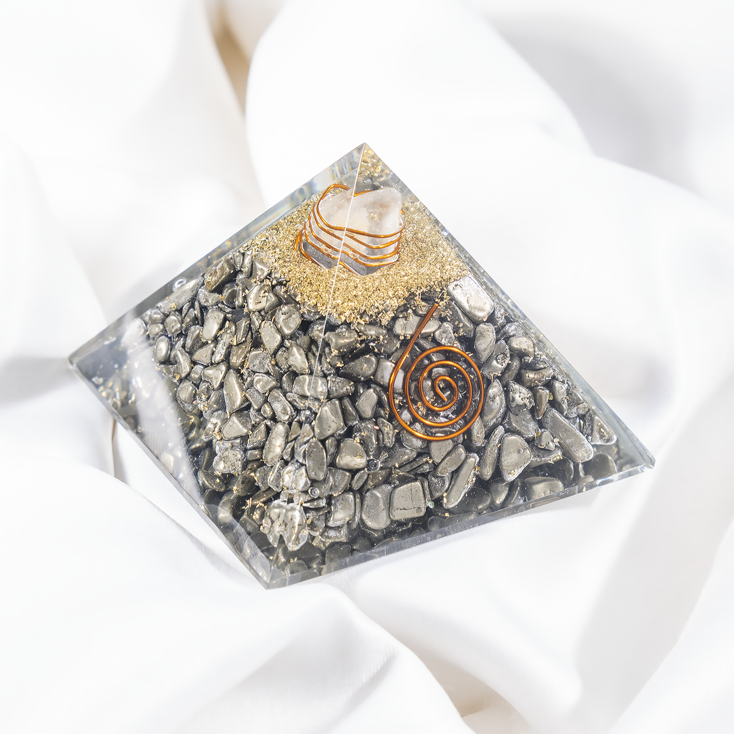Orgone Pyramid | Pyrite | Healing Crystal | Gemstone Pyramid