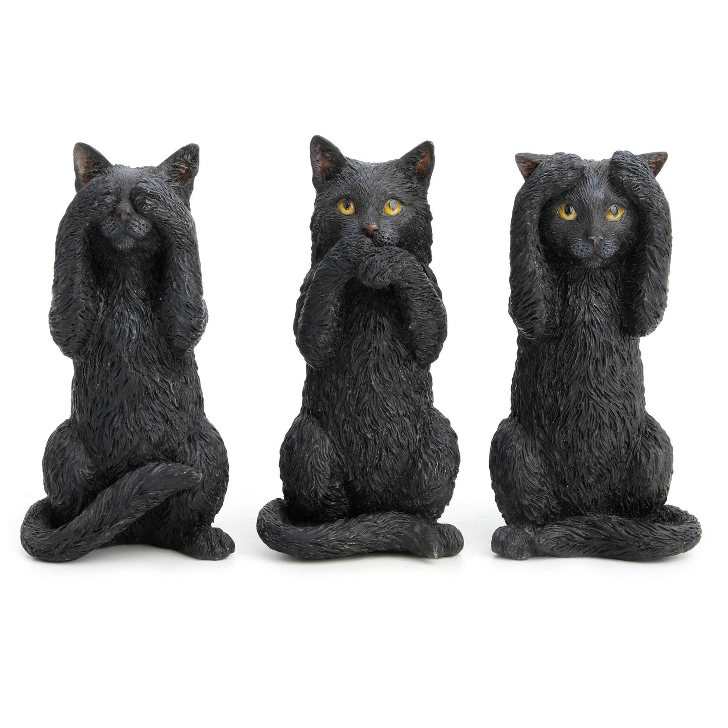 3 7/8 Inches Black Kittens 3 No Evils