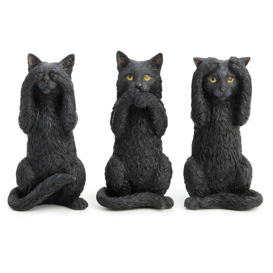3 7/8 Inches Black Kittens 3 No Evils