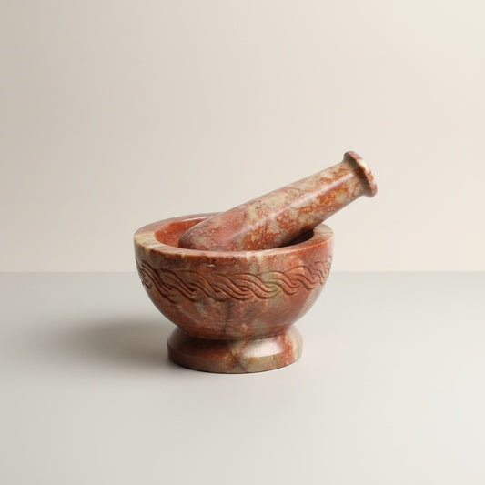 Celtic Knot Carved Mortar & Pestle