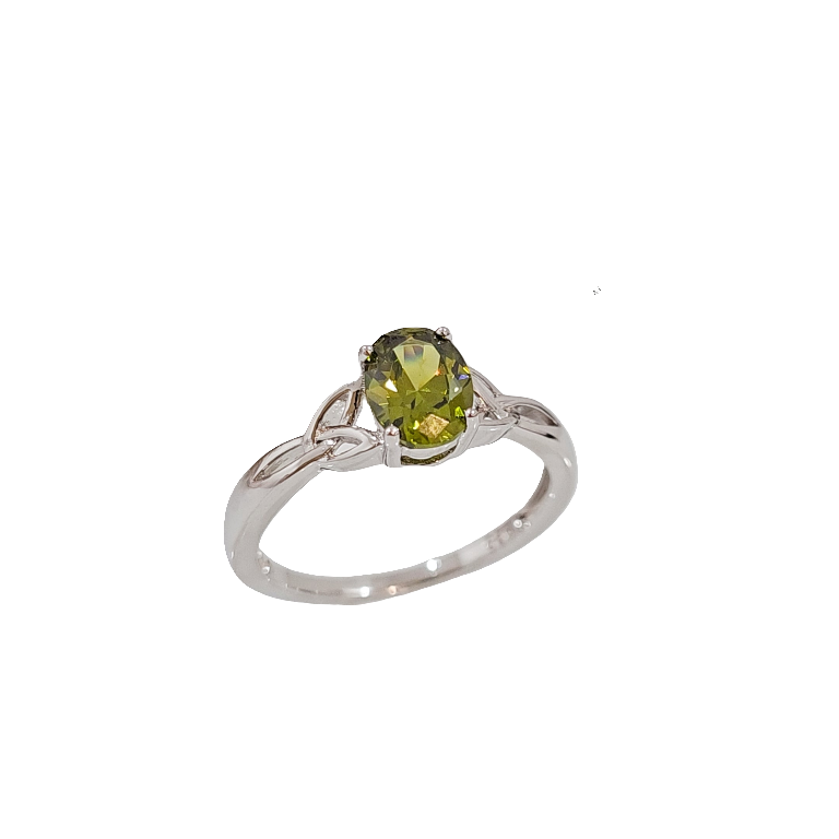 Sterling Silver Peridot Celtic Ring