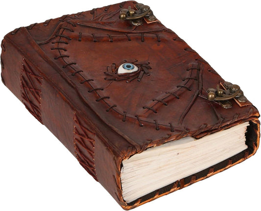 Hocus Pocus Spell Book – Handmade Leather Grimoire with Eye