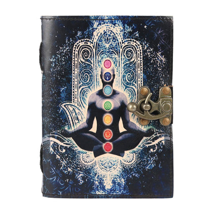 TUZECH Book of Spells Leather Bound Journal Deckle Edge Paper Grimoire Printed Diary Third Eye Notebook Spiral Gothic Notebook Antique Vintage Book for Men and Women