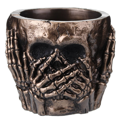 See Hear Speak No Evil Skull Pen Holder