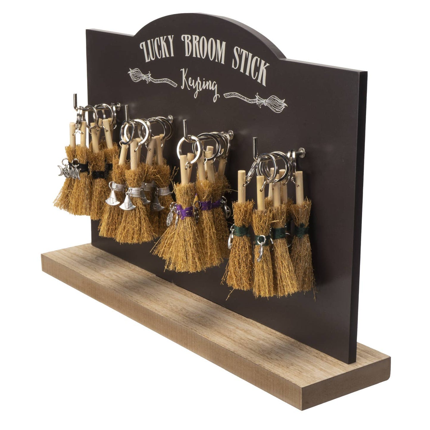 Lucky Broomstick 24PC Keyrings Halloween Decor