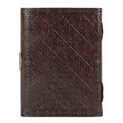 TUZECH Tree of Life with Wolves Vintage Book of Shadows Handmade Leather Journal Diary Hocus Pocus Notebook Seven Chakra Gift for Men Women Him Her With Leather Bound 7X5 Inches