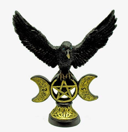 Flying Raven On Moon/Pentagram