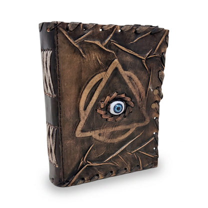 Evil Eye Triangle Brown Handmade Leather Journal