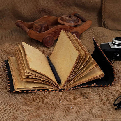 TUZECH Cutomizable Hocus Pocus Book of Spells Leather Journal Deckle Edge Paper Grimoire Journal Third Eye Vintage Book of Shadows Seven Chakra Antique Spell Book Lock Clasp Notebook Witch
