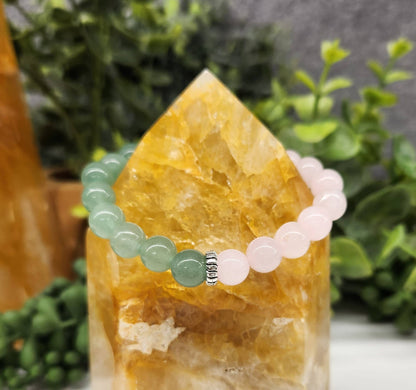 FERTILITY - Green Aventurine & Rose Quartz Bracelet 8mm