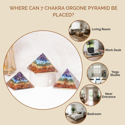 Orgone Pyramid | 7 Chakra Pyramid | Crystal Energy Pyramid
