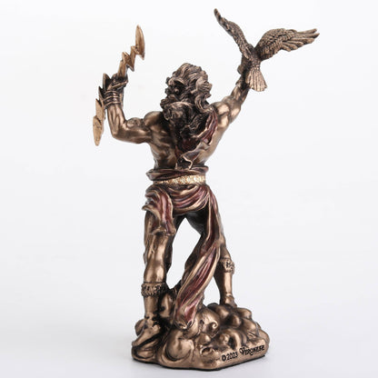 Zeus Greek God Of The Sky Holding Thunderbolt With Eagle