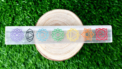 6inches Selenite Charging Plate, Seven Chakra Selenite Plate