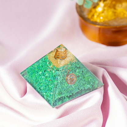 Orgone Pyramid |Synthetic Malachite | Crystal Energy Pyramid