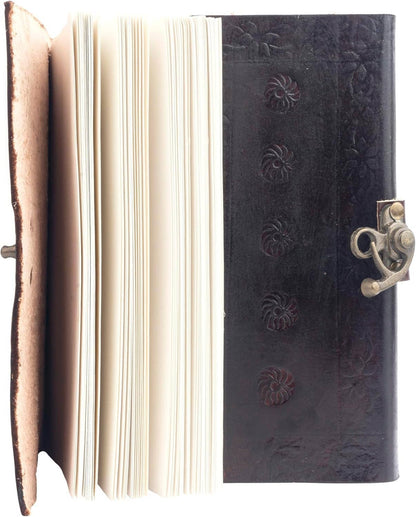 Leather Journal Diary Skull Vintage Antique Handmade Notebook Sketchpad Notepad Gift for Men Women 7X5 Inches Brown