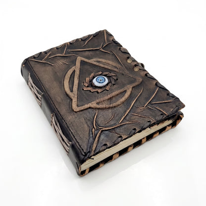 Evil Eye Triangle Brown Handmade Leather Journal