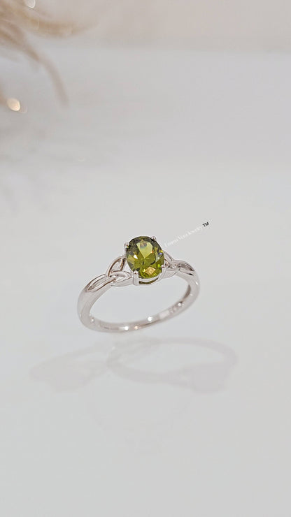 Sterling Silver Peridot Celtic Ring