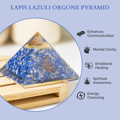 Orgone Pyramid | Lapis Lazuli with Crystal Point Pyramid